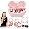 Ouitble Cuffie aperte, Bluetooth 6.0, senza fili, clip on, con cinturino di controllo touch, IPX7, sport HiFi, 24 ore di riproduzione, per fitness, sport, ufficio, viaggi, rosa
