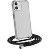 MyGadget Cover per iPhone 11 - Custodia con Corda - Case con Cordino Trasparente Antiurto | Bumper con Laccio | Tracolla - Practical Stylish - Nero