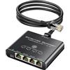 KiwiBird sdoppiatore ethernet 4 Porte Splitter ethernet 1000Mbps sdoppiatore Cavo LAN RJ45 gigabit Mini Switch 1 Ingresso 4 uscite per Cat 8 7 6 5e 5 Compatibile con Router Fibra Ottica PC TV Box PS5