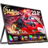 Newsoul Monitor Portatile 24 Pollici, Schermo Portatile QLED 144Hz 2000:1 FreeSync 450 nit 145% sRGB Dispaly con USB-C e HDMI, Secondo Monitor con VESA e Alloggiamento Metallo per PS5/4/Xbox/Switch