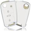 OFFCURVE Porta Chiavi Guscio Chiave Smart, Copri Chiave Cover Chiave TPU Custodia Protettiva Chiave Auto 3 Tasti per VW Volkswagen Golf 7 Variant Polo Seat Leon Cupra Skoda Octavia Superb