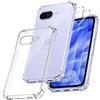 New&Teck Cover per Google Pixel 9A + 2 Vetro Temperato Protezione Schermo Custodia in Silicone TPU Morbido Bumper con Angoli Rinforzati, Protezione Chiara Trasparente