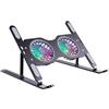 EpheyFIF Supporto di raffreddamento per laptop in alluminio con doppia ventola, regolabile ed ergonomico, tappetino di raffreddamento portatile leggero con RGB per illuminazione per ufficio, gaming, uso in