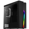 Aerocool Bolt Mid-Tower RGB PC Gaming Case, ATX, Full Acrylic Side Panel, RGB LED Strip Included, 13 Lighting Modes, 1 x 120mm Black Fan Included, High Performance Mid - Tower Case , Black