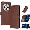 PanXCase Cover Libro per Xiaomi Redmi 17C / 14C 4G / Poco C75 - Custodia PU Pelle Wallet, Supporto, 3 Porta Carte, Magnetica Antiurto Case (Marrone)