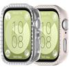 Yrzper Confezione da 2 custodie protettive compatibili con Huawei Watch Fit 3, con strass luccicanti, per donne, ragazze, uomini, accessori per smartwatch (chiaro Starlight)