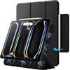 JETech Custodia Magnetica per iPad Pro 13 Pollici M5/M4 (2025/2024), Supporta Pencil Pro e Pencil (USB-C), Magnete Potente, Sottile Tre Pieghe Supporto Tablet Cover (Nero)