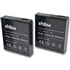 vhbw 2x batteria compatibile con Rollei Actioncam 230, 410, 240, 400 videocamera camcorder (1000mAh, 3,7V, Li-Ion)