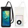 Qzakce Custodia Impermeabile Smartphone 2 Pezzi IPX8 Sacchetto Impermeabile Cellulare fino a 7.2 Universale Cover Subacquea per le Vacanze, Spiaggia, Piscina, Kayak, Viaggio, Nero + Bianco