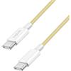 Logilink Cavo di collegamento USB 2.0 tipo C, da C (maschio) a C (maschio) con rivestimento in nylon, 60 W, giallo, 1 m