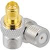 Vecys 2 Pezzi F Femmina a RP-SMA Femmina Adattatore Coassiale RF 50 Ohm Adattatore Antenna da RP-SMA a F per Cavo di Prolunga Antenna Radio