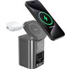 Kitbox Caricatore USB C 100W da 6 in 1, Stazione di Ricarica con Caricatore Wireless Qi2.2 25W Cavo USB-C Retrattile 65W e Porta USB-C 65W e HDTV 2.1 8K e Hub USB 3.0 per iPhone 17 Samsung Galaxy Laptop ecc