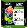Washope 302XL Cartucce di ricambio per HP 302 XL cartucce 302 nero e colore per HP Envy 4525 4520 4522 4524 4527 Officejet 3830 3831 3833 5230 Deskjet 2130 3630 3636 1110 (2) (2) Contenuto della confezione:
