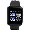 LUCKDANO Smartwatch touchscreen da 1,3 pollici, schermo da 3 Smartwatch touchscreen da 1,3 pollici con notifiche di chiamata Riproduzione musicale IP67 impermeabile per telefoni (nero)