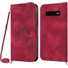 NETANY Cover per Samsung Galaxy S10 5G con Cordino, Flip Portafoglio Custodia in Pelle, [2 Porta Carte][Chiusura Magnetica],Custodia Libro Antiurto Cover con Laccio per Samsung S10 5G (Rosso)