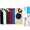 BAYERQ Vetro posteriore di ricambio compatibile con iPhone 13, grande foro per fotocamera, kit strumenti di riparazione - vetro temperato cover batteria (rosa)