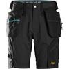 Snickers Workwear LiteWork 6110 - Pantaloncini da lavoro leggeri con tasche a fondina, Nero, 50