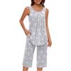 MJGkhiy Tuta da Casa Donna Estiva Cotone Tute Completa Elegante Floreale Completo Sportivo Canotte e Pantaloni Casual Pigiama e Abbigliamento da Casa Comodo Leggero Camicia da Notte per la Festa della Mamma
