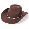 CXQRR Cappello da cowboy nero da cowgirl per donne e uomini stile occidentale a tesa larga in feltro Fedora Panama cappello con fibbia per cintura staccabile