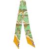 JERLA 100% seta di gelso sciarpa testa capelli nastro borsa maniglia avvolgere cravatta bundle sciarpa fazzoletto sciarpa per le donne, Auto D'epoca Verde e Giallo, 33.5×1.97