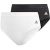 adidas Comfort Flex Scoop Cotton Bikini Set Intimo in Stile, Nero/Bianco, S (Pacco da 2) Donna