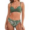 CUPSHE Costume da bagno da donna a vita bassa, con allacciatura a foglie, con fiocco sul retro, Verde scuro., XL