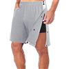 Feclmiyt Pantaloni corti da uomo strappati con bottoni a pressione con spacco alto, pantaloni post-operatorio pantaloni larghi da basket corti con tasche Activewear