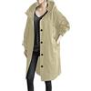 Generico Trench da Donna con Bottoni Cappotto Lungo Giubbotto Parka Invernale Elegante Moda Giacche Tinta Unita Casual Cappottos Invernale Maniche Lunghe Taglie Forti Slim Fit Outdoor Giacca Donnas