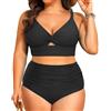 CheChury Costumi da Bagno Donna Costume Mare Donna Taglie Forti Due Pezzi Halter Bikini Set Swimsuit Regolabile Reggiseno Spiaggia Push Up Imbottito con Sexy Brasiliana Beachwear Piscina