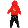 Disney Tuta da bambino con felpa con cappuccio e pantaloni da jogging, motivo: Saetta McQueen o Hook, 18 mesi - 8 anni