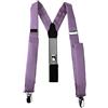 TigerTie - Bretelle sottili unisex a forma di Y, con 3 clip extra forti, tinta unita, bretelle in diversi colori a scelta, Lilla scuro., Taglia unica