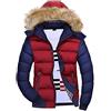 PengGeng Giacconi Invernali Uomo Giaccone con Cappuccio Caldo Giacche Slim Fit Cappotto Bodeaux M