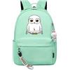 Meetiger Zaino stampa di moda gufo edvige Harry Magic Zaino 7~15 Grade Student Pack verde