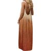 uxxnjfg Taglie Forti Donna Elegante Vestito Schiena Scoperta da Spiaggia Dresses for Women Lunga Vestiti Estivi Eleganti Abbigliamento Abito Curvy Senza Schienale Infinity Dress Arancione 5XL