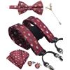 SzonMcnl Bretelle da uomo con papillon, set di bretelle a forma di Y con 6 clip extra resistenti, regalo di Natale e fazzoletto da taschino, omino di pan di zenzero 2, Stand