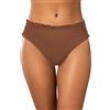 SHEKINI Bikini da donna a vita alta con orlo arricciato, dettagli sexy, elegante, per spiaggia, piscina e sport acquatici
