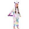 KAKU NANU Pigiama Intero Unicorno Bambina 2 a 10 Anni,Bambini con Cappuccio Flanella Unicorno Bambina Regalo