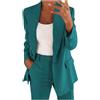 KHIRVWL Completo Tailleur da Donna, 2 Pezzi, Slim Fit, Giacca a Bottone Unico, con Gonna O Pantalone, da Ufficio Completo da Donna con Giacca e Cardigan con Risvolto e Bottoni alla Moda