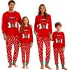 Kobilee Pigiama Di Natale Famiglia con Simpatico Renna, Maglietta a Maniche Lunghe e Pantaloni, Pigiama Natalizio Coordinati Due Pezzi, Pigiami di Natale per Tutta la Famiglia