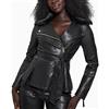 GUESS Tulip Peplum Zip Faux Leather Jacket Giacca in Ecopelle Donna