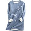 YMING Donne Felpe A Manica Lunga Felpe in Finto Pelo di Agnello Pullover Maglione con Scollo A O MZ-Blu M