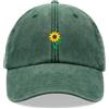 Cap Base Cappello da baseball con girasole vintage lavato unisex cappello da papà regolabile fiore giardinaggio