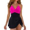 Generisch 2026 Costume da bagno da donna con elegante nodo in metallo dorato come punto di forza per le vacanze in spiaggia 2025, rosa intenso, M