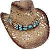 Carnavalife Cappello da cowboy in paglia stile western, per adulti, famiglia per colore e taglia, LU13814 marrone sfumato, 60