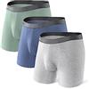 DAVID ARCHY Boxer da Uomo Pantaloncini retrò con Tasca 3D rigonfia, Mutande da Uomo in bambù Biancheria Intima di Base Ultra Morbida Traspirante, Pacco da 3/4