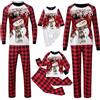 Kobilee Pigiama Natale Famiglia Elegante Manica Lunga T-Shirt e Pantaloni Invernale Sleepwear Natalizi Abbinato Coppia Stampato Set Pigiama Natalizio Famiglia per Mamma papà Bambino