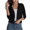 rtdgcv Cardigan corto da donna, in tinta unita, elegante, semplice, versatile, corto, da donna, a tre quarti