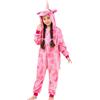 KAKU NANU Pigiama Intero Unicorno Bambina 2 a 10 Anni,Bambini con Cappuccio Flanella Unicorno Bambina Regalo