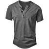 NITAGUT Henley - Maglietta da uomo in cotone, leggera, slim fit, a maniche corte, per il tempo libero, vintage, taglia S-XXL