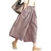 Rapbin Pantaloni da donna estivi 5,146 cm cotone con elastico in vita, a quadri, pantaloni casual e leggeri